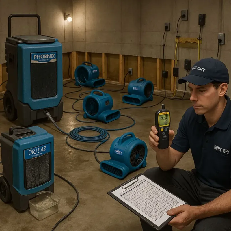 Structural Drying and Dehumidification process in Kent County, TX